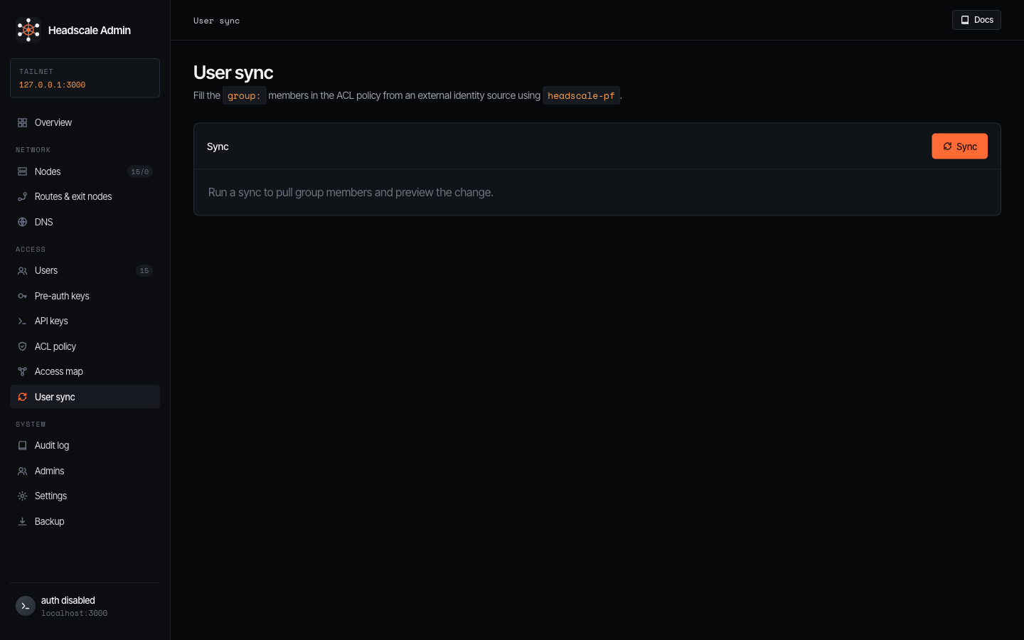 User sync
